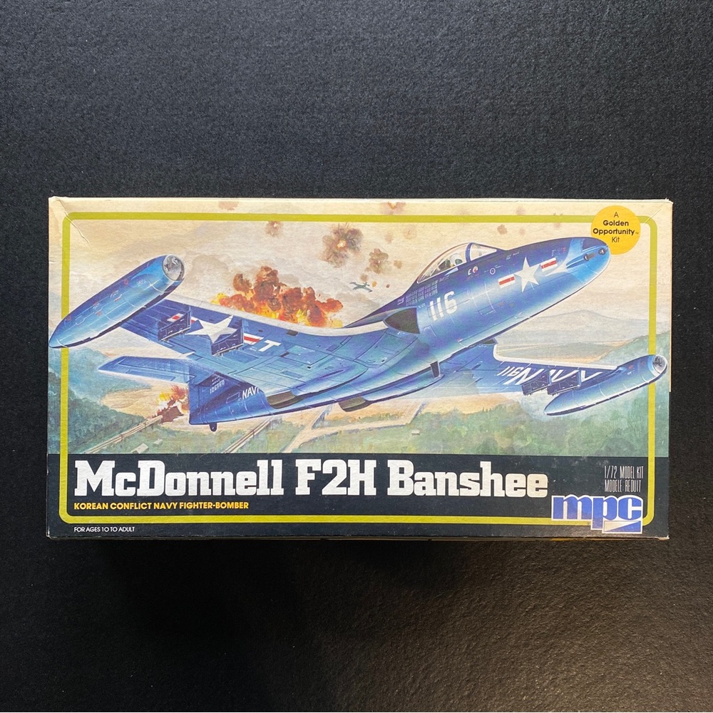 MPC McDonnell F2H Banshee 1/72 scale model. 4305 open box complete